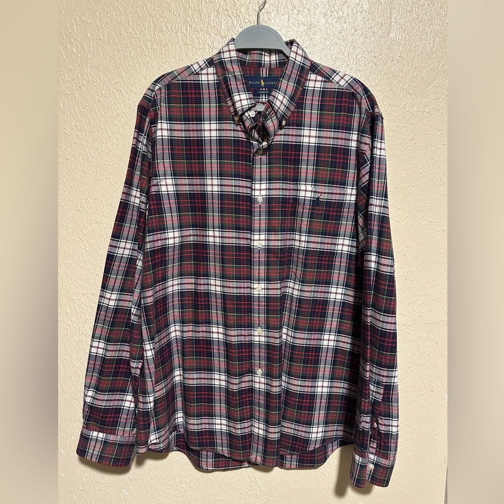 Polo Ralph Lauren Button Down Shirt Plaid Size Large NWOT‎